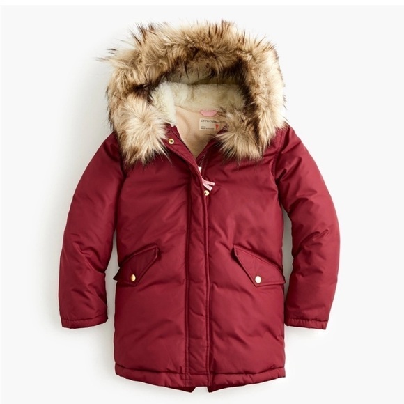 Crewcuts Other - J Crew Girls' fishtail parka with
PrimaLoft Burgundy color